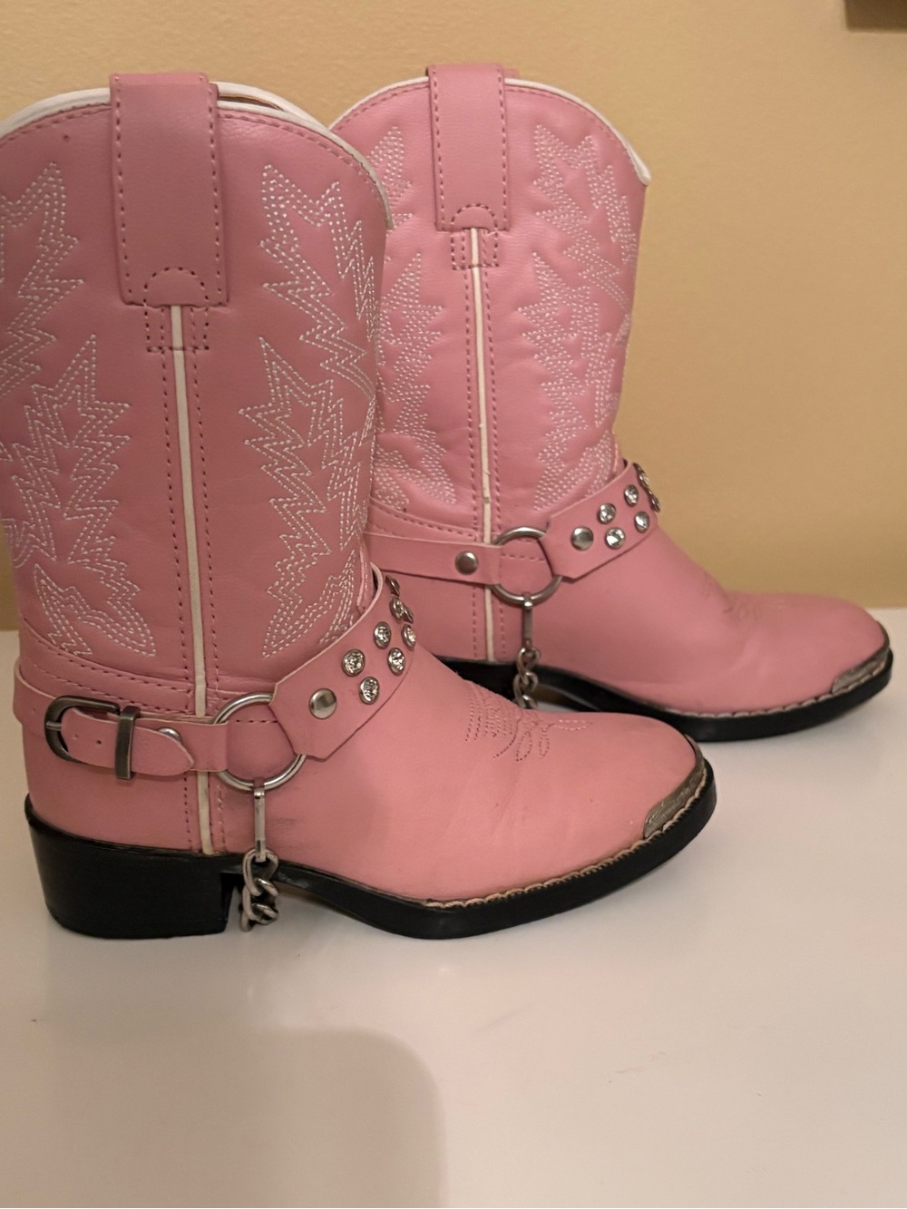 Kids Pink Western Cowboy Boots